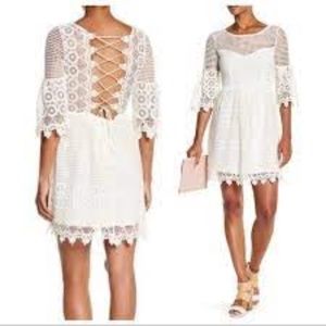 Flying Tomato Lace Up Backless Crochet Dress